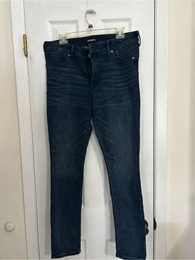 Express Women's Dark Blue Slim Straight Jeans
